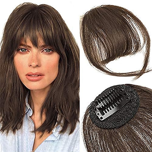 

Clip in Bangs 100% Human Hair Bangs Extensions for Women Fringe Bangs Real Hair Nice Natural Flat Neat Bangs with Gradual Temples One Piece Hairpiece for Party and Daily Wear
