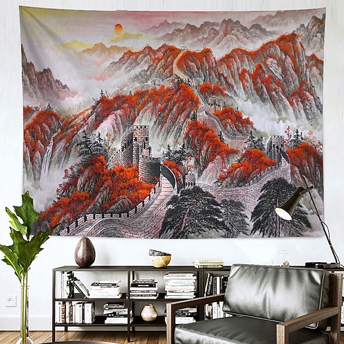 

Chinese Style Wall Tapestry Art Decor Blanket Curtain Hanging Home Bedroom Living Room Decoration Polyester