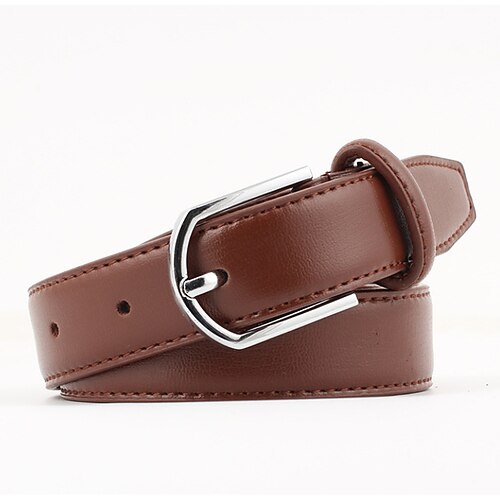 

Women's Unisex PU Buckle Belt PU Leather Prong Buckle Plain Casual Classic Party Daily Black Coffee