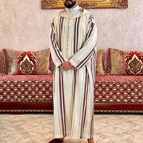 

Arabian Muslim Adults Men's Cosplay Abaya Abaya Robe For Party Festival Polyester Solid Color Leotard / Onesie