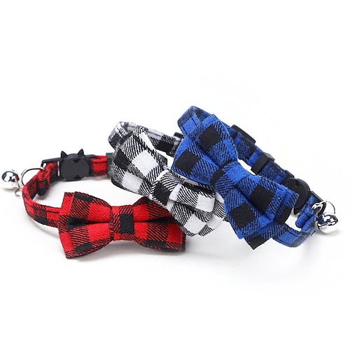 

Dog Pets Collar Tie / Bow Tie Retractable Cute and Cuddly Handmade Outdoor Plaid / Check Non-woven fabric Blue 1pc