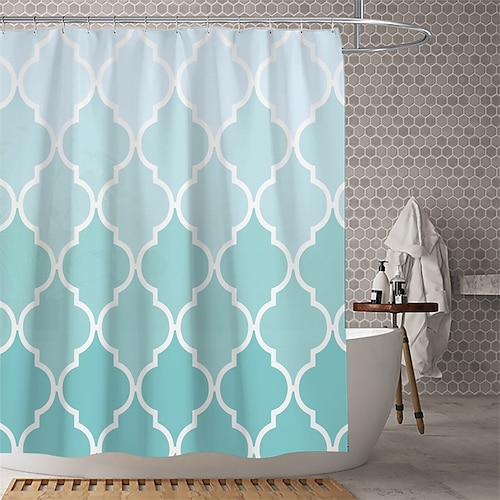 

Waterproof Fabric Shower Curtain Bathroom Decoration and Modern and Geometric.The Design is Beautiful and DurableWhich makes Your Home More Beautiful.