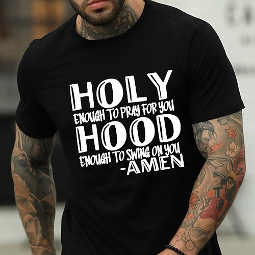 

Men's T shirt Tee Letter Crew Neck Blue Red White Black Print Casual Holiday Short Sleeve Print Clothing Apparel Sports Fashion Designer Lightweight / Summer / Summer