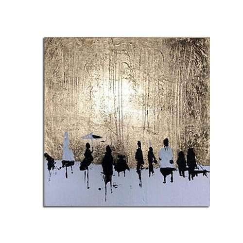 

Oil Painting Hand Painted Square Abstract People Classic Modern Rolled Canvas (No Frame)