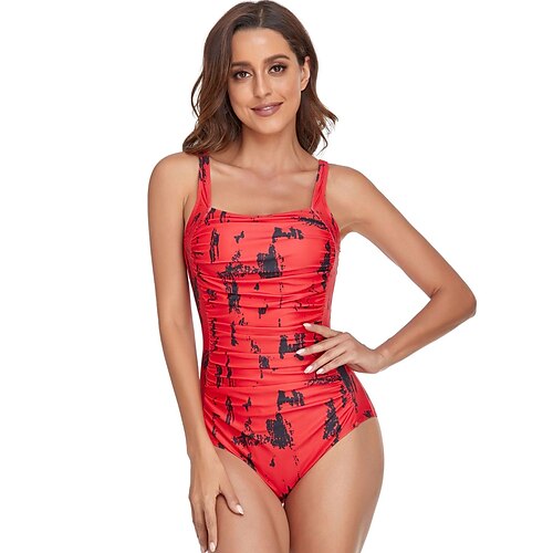 

Women's One Piece Swimsuit Shirred Bodysuit Bathing Suit Swimwear Breathable Quick Dry Lightweight Sleeveless - Swimming Surfing Beach Summer / Stretchy