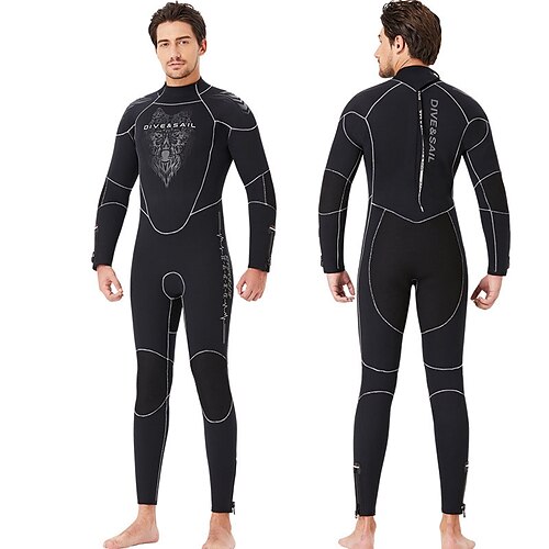 

Dive&Sail Men's Full Wetsuit 5mm SCR Neoprene Diving Suit Thermal Warm UPF50 Anatomic Design High Elasticity Long Sleeve Back Zip - Diving Scuba Solid Color Spring Summer Winter