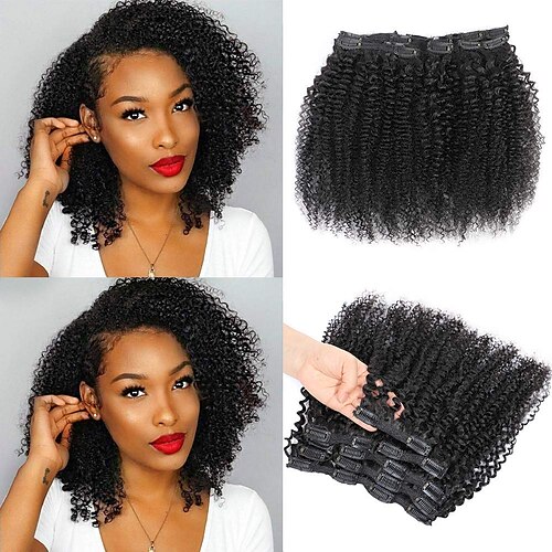 BOGO Sale - 22 Inch Kriyya Curly Clip In Hair Extensions Natural Black Hair  Extensions