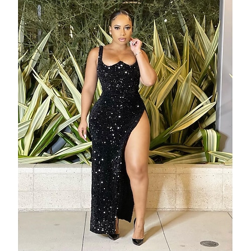 

The Great Gatsby Charleston Retro Vintage Roaring 20s 1920s Cocktail Dress Flapper Dress Prom Dress Women's Sequins Costume Vintage Cosplay Wedding Party Dress Carnival
