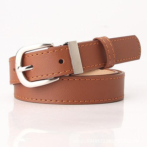 

Women's Unisex PU Buckle Belt PU Leather Prong Buckle Plain Casual Classic Party Daily Black Red Brown Coffee