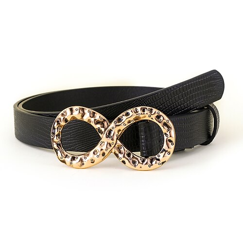 

Women's PU Buckle Belt PU Leather O-ring Buckle O-ring Classic Cowboy Party Wedding Black