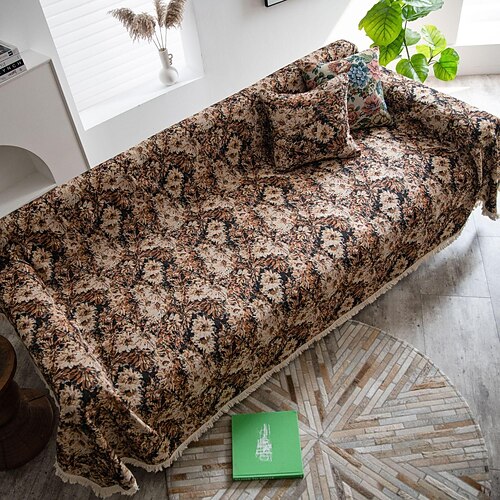 

Sofa Blanket Throw Cover Towel Couch Slipcover Sectional Couch Armchair Loveseat 4 or 3 Seater L Shape White Green Dust-Proof Non-Slip Protector
