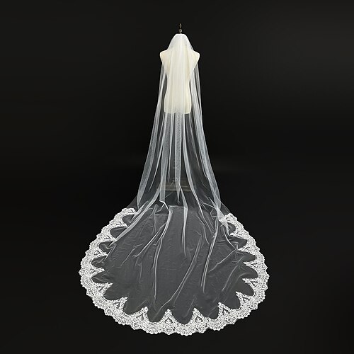 

One-tier Vintage / Classic Wedding Veil Cathedral Veils with Appliques Tulle