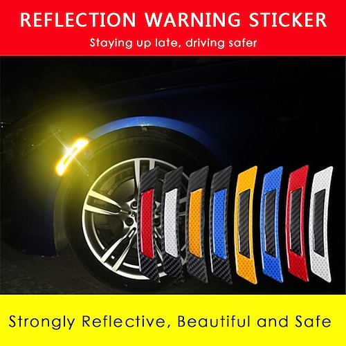 

StarFire 4pcs Carbon Fiber Car Whell Eyebrow Sticker Car Warning Stickers Exterior Waterproof Auto Eyebrow Sticker 8 Modensl Optional