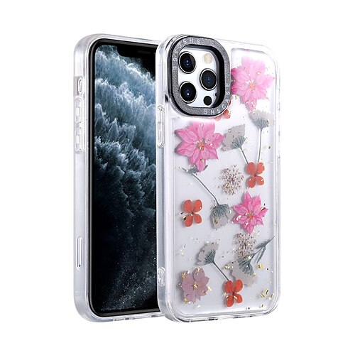 

Phone Case For Apple Back Cover iPhone 13 12 11 Pro Max Mini SE 2020 X XR XS Max 8 7 Plus Shockproof Glitter Shine Single Sided Glitter Shine Flower PVC