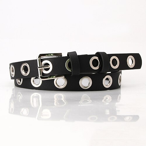 

Women's Unisex PU Buckle Belt PU Leather Prong Buckle Eyelet Casual Classic Party Daily Black