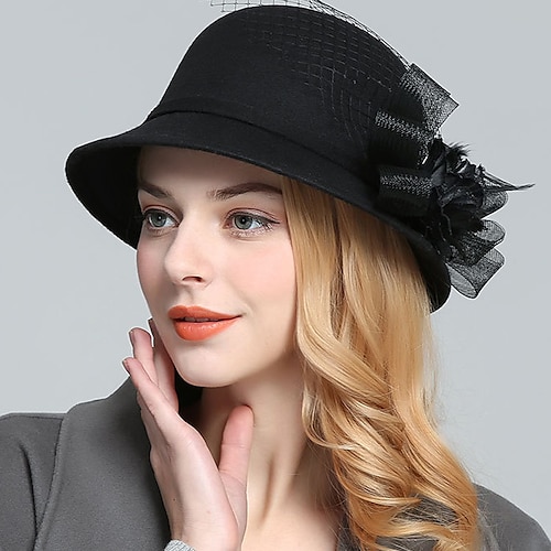 

Women's Hat Fedora Hat Black Pink Wine Outdoor Dailywear Holiday Floral Flower Portable Windproof Comfort