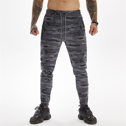 

Men's Casual Chinos Zipper Pants Casual Camouflage Mid Waist White Black Grey Light Grey Red M L XL