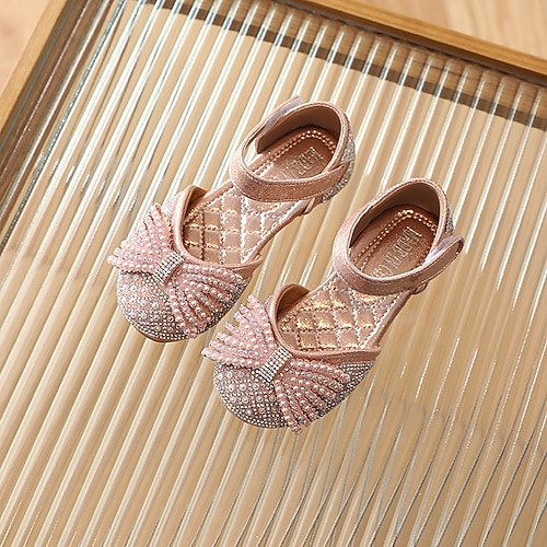 

Girls' Flats Flower Girl Shoes Children's Day PU Princess Shoes Little Kids(4-7ys) Daily Theme Party Pink Silver Spring Summer