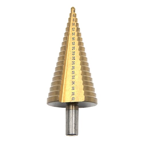 

HSS Step Drill Bits 4mm-40mm Plastic Tube Packaging Titanium shank Woodworking Power Tools Shank