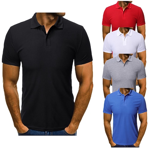 

Men's Golf Shirt Tennis Shirt Quick Dry Moisture Wicking Lightweight Short Sleeve T Shirt Top Regular Fit Solid Color Summer Tennis Golf Running