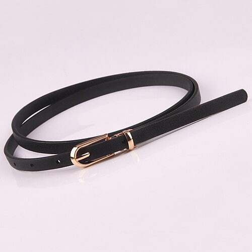 

Women's Unisex PU Buckle Belt PU Leather Prong Buckle Plain Casual Classic Party Daily Black Red Brown Navy Blue