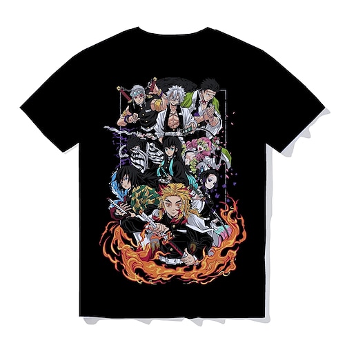 

Matador de demônios Kamado Tanjirou Japonesa/Curta Desenho Mangá Anime Harajuku Arte Gráfica Kawaii Camiseta Para Homens Mulheres Unisexo Adulto Hot Stamping 100% Poliéster