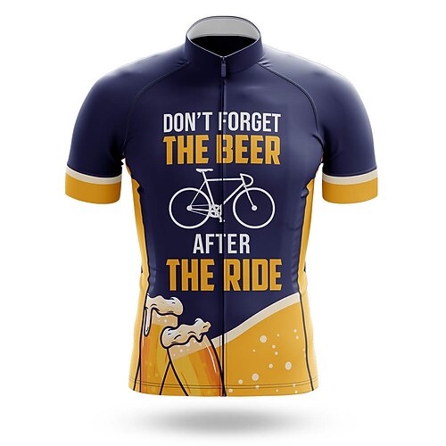 

21Grams Men's Cycling Jersey Short Sleeve Bike Top with 3 Rear Pockets Mountain Bike MTB Road Bike Cycling Breathable Quick Dry Moisture Wicking Reflective Strips Dark Navy Polyester Spandex Sports