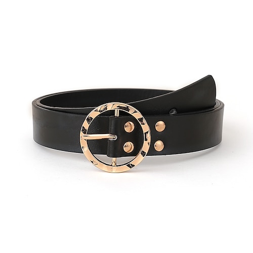 

Women's PU Buckle Belt PU Leather O-ring Buckle O-ring Sporty Classic Gift Daily Black