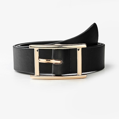 

Women's Unisex PU Buckle Belt PU Leather Prong Buckle Plain Casual Classic Party Daily Black Brown