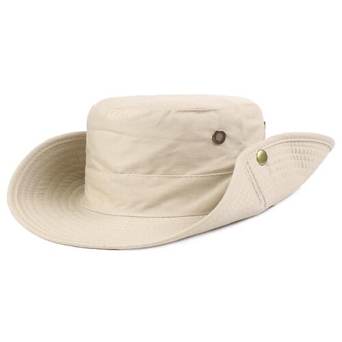 

Homme Femme Bob Chapeau Bob Chapeau de pêche Chapeau de boonie Bord large Eté Extérieur Protection solaire UV Ecran Solaire Protection UV Respirable Chapeau Coton Vert militaire Bleu Kaki pour Pêche