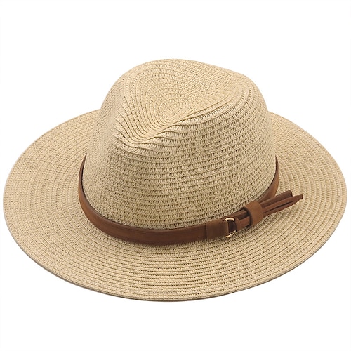 

New Summer Straw Sun Hat Women Wide Brim Summer Outing Sun Visor Holiday Cool Hat Seaside Beach Sunscreen Hat Lady Jazz Hat