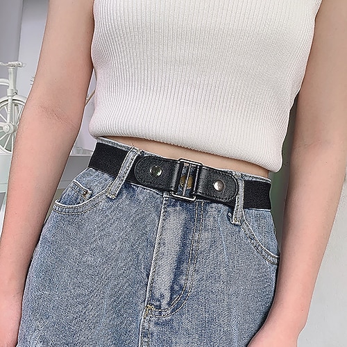 

Women's Unisex PU Buckle Belt PU Leather Magnetic Buckle Plain Casual Classic Party Daily Black Coffee