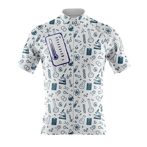 

21Grams Men's Cycling Jersey Short Sleeve Bike Top with 3 Rear Pockets Mountain Bike MTB Road Bike Cycling Breathable Quick Dry Moisture Wicking Reflective Strips White Black Graphic Polyester Spandex