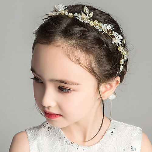 

Crown Tiaras Headbands Headpiece Imitation Pearl Rhinestone Wedding Party / Evening Retro With Faux Pearl Headpiece Headwear