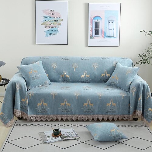 

Multifunction Chenille Throw Blanket Pet Blanket,Couch Cover, Sofa Cover, Couch Slipcovers with Tassels, Couch Covers for Furniture Protection