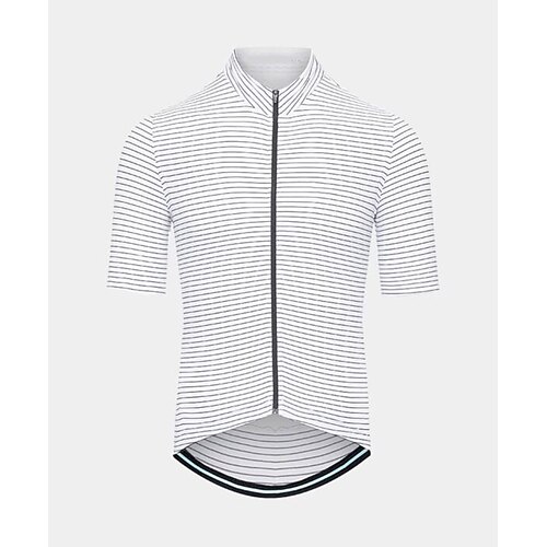 

21Grams Men's Cycling Jersey Short Sleeve Bike Top with 3 Rear Pockets Mountain Bike MTB Road Bike Cycling Breathable Quick Dry Moisture Wicking Reflective Strips White Stripes Polyester Spandex