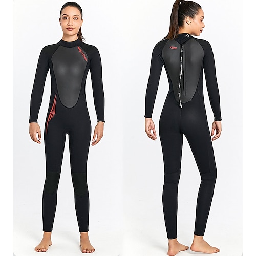 

Dive&Sail Women's Full Wetsuit 3mm SCR Neoprene Diving Suit Thermal Warm Windproof UPF50 High Elasticity Long Sleeve Full Body Back Zip - Diving Scuba Patchwork Spring Summer Winter / Breathable