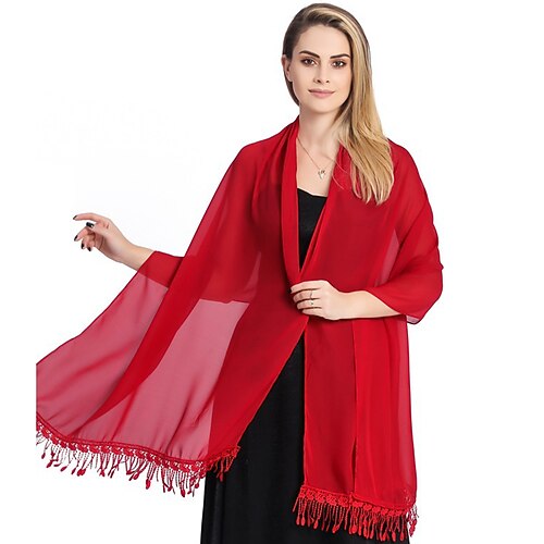

Shawl & Wrap Shawls Women's Wrap Elegant Bridal Sleeveless Tulle Wedding Wraps With Tassel For Wedding Summer