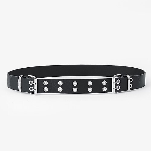 

Women's Unisex PU Buckle Belt PU Leather Prong Buckle Eyelet Casual Classic Party Daily Black Brown