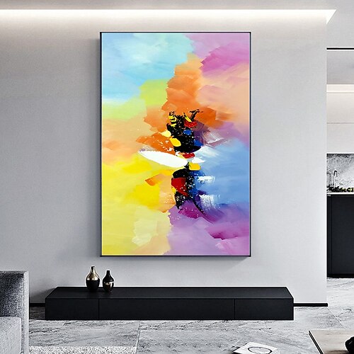 

Oil Painting Hand Painted Horizontal Panoramic Abstract Landscape Modern Rolled Canvas (No Frame)