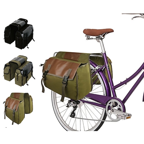 

Nylon Double Pannier Shoulder Bags Bicycle Rear Rack Trunk Motorcycle Tail Seat Bag