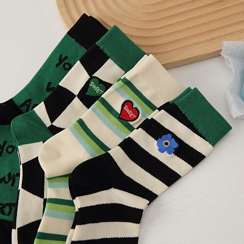 

Fashion Comfort Women's Socks Striped Plaid Checkered Socks Casual Socks Medium Casual Black 1 1 Pair / Cute