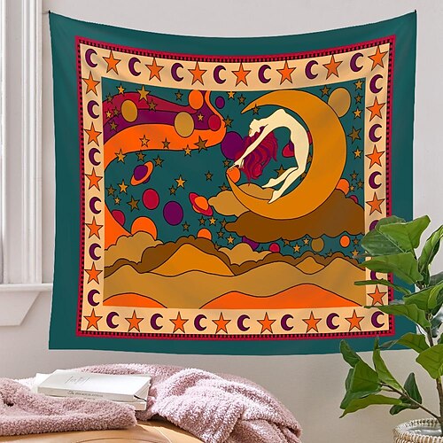 

psychedelische abstrakte Wandteppich Kunstdekor Decke Vorhang Picknick Tischdecke hängend Zuhause Schlafzimmer Wohnzimmer Wohnheim Dekoration Polyester Arabeske Pilz Trippy Mountain