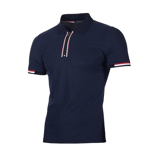 

Per uomo Camicia da golf Golf Maglia da tennis Asciugatura rapida Traspirazione umidità Leggero Manica corta Maglietta Superiore Taglio aderente 1/4 zip Tinta unica Estate Tennis Golf Corsa