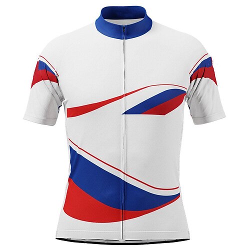 

CAWANFLY Men's Cycling Jersey Short Sleeve Bike Tee Tshirt Jersey Top with 3 Rear Pockets Road Bike Cycling Anti-Slip Sunscreen UV Resistant Cycling White Vintage Polyester Sports Clothing Apparel