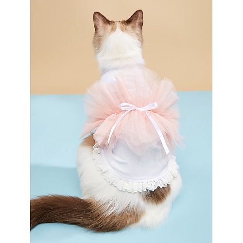 

Dog Cat Dress Cute Dog Clothes Puppy Clothes Dog Outfits Pink Costume for Girl and Boy Dog Polyester Cotton XL