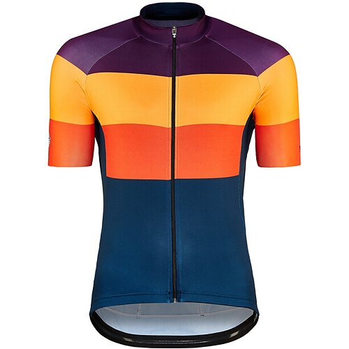 

21Grams Men's Cycling Jersey Short Sleeve Bike Top with 3 Rear Pockets Mountain Bike MTB Road Bike Cycling Breathable Quick Dry Moisture Wicking Reflective Strips Yellow Red Rose Red Color Block