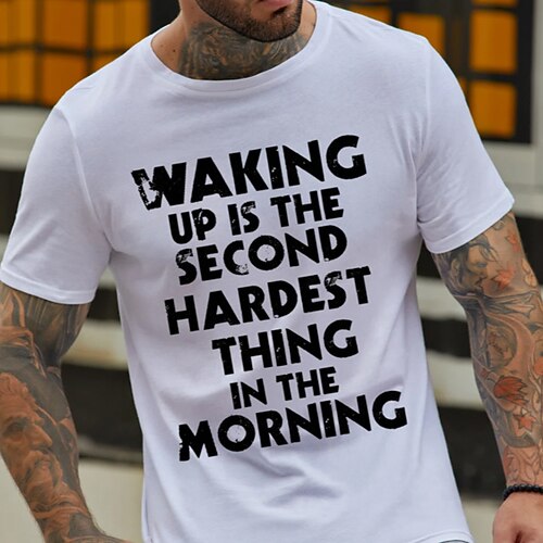 

Men's T shirt Tee Letter Crew Neck Blue Red Gray White Black Print Casual Holiday Short Sleeve Print Clothing Apparel Sports Fashion Designer Lightweight / Summer / Summer