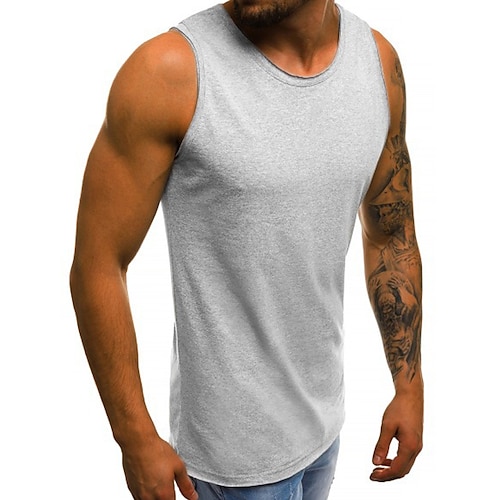 

Men's Tank Top Vest Undershirt Solid Colored Crew Neck Wine Army Green Royal Blue Dark Gray Red Casual Daily Sleeveless Clothing Apparel Fashion Lightweight Comfortable / Summer / Summer / Sports