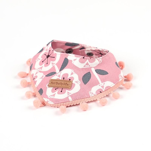 

New Pet Small Fresh Print Triangle Saliva Towel Small Cat Dog Collar Collar Pet Jewelry